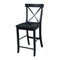 International Concepts X-Back Counter Height Stool, 24" Seat Height, Black S46-6132 - alternate 1